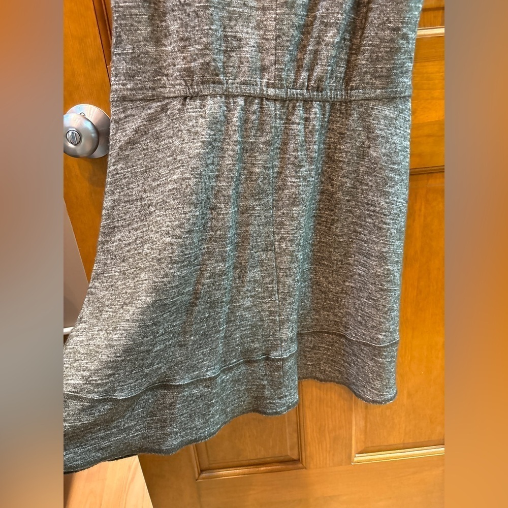 W By Worth Heather Green Sleevless Wool Knit Dress Mock Neck Drawstring Waist - Picture 5 of 13
